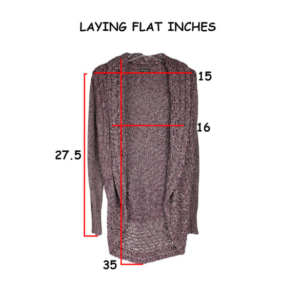 Eddie Bauer Knit Cardigan Open Front Womens M 100% Cotton Marled Long Sleeves - Picture 6 of 8